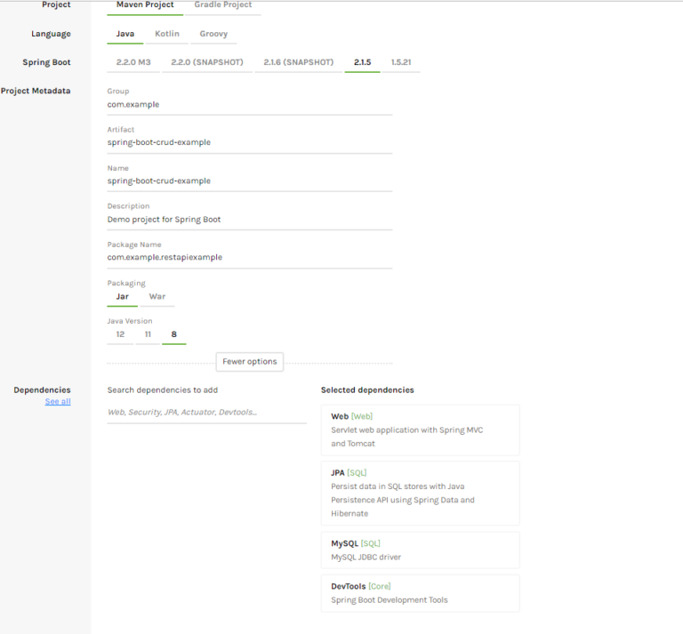 Create CRUD Rest API using Spring Boot and JPA